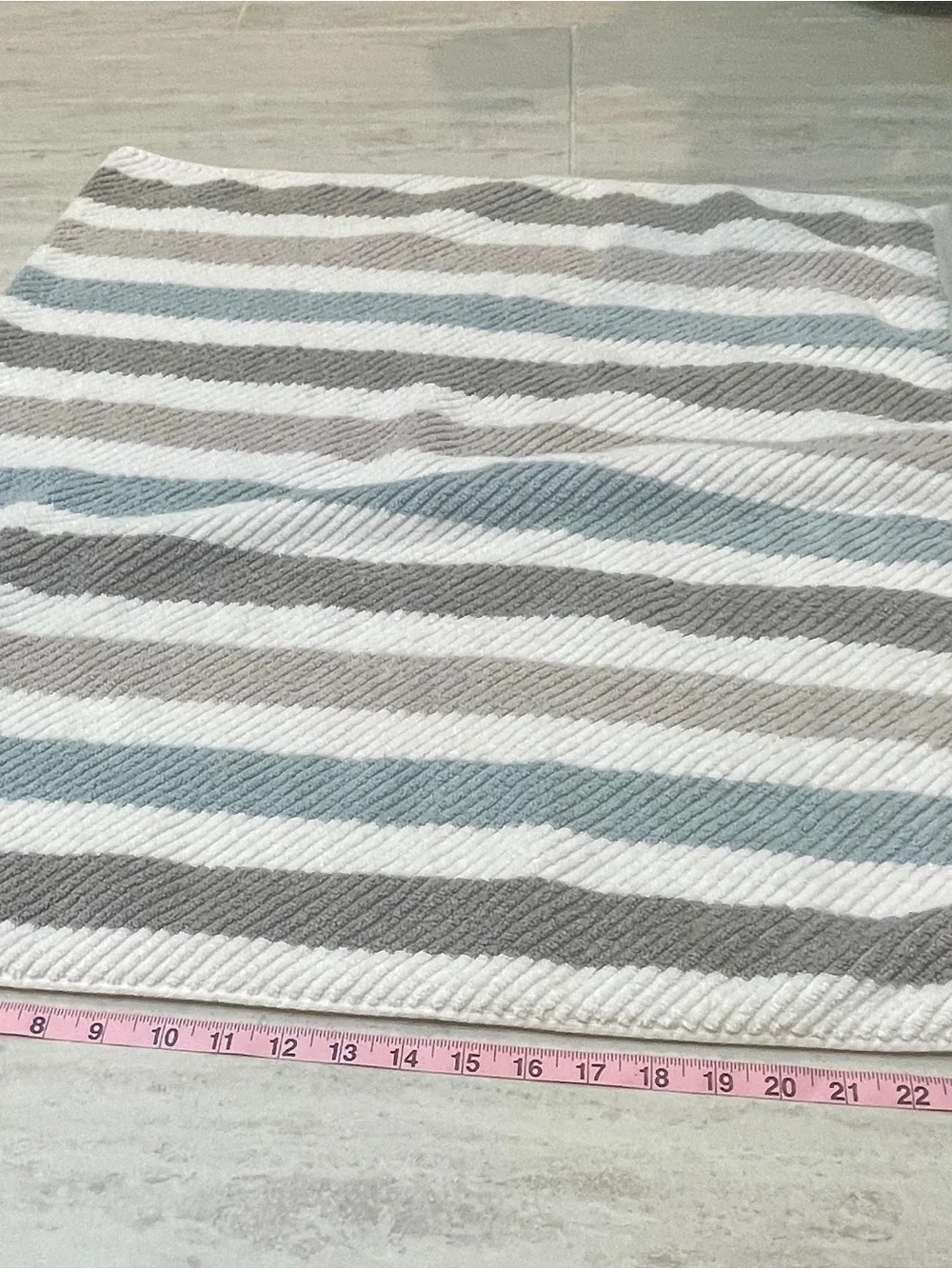 Truly Lou Quick Dry 100% Striped Towels - Gray, White, Teal and Taupe set of 3